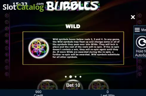 Πίνακας πληρωμών 2. Bubbles (Greentube) Κουλοχέρης 