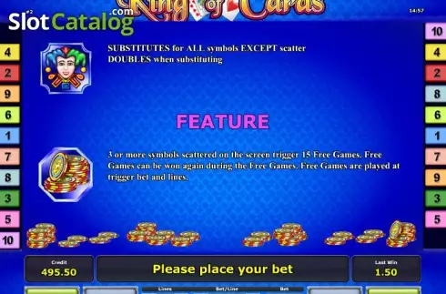 Πίνακας πληρωμών 2. King of Cards Κουλοχέρης