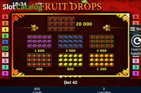 Πίνακας πληρωμών 1. Fruit Drops Κουλοχέρης 