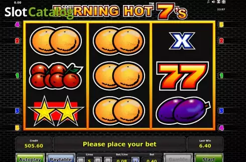 Ροδέλες. Burning Hot Sevens Κουλοχέρης