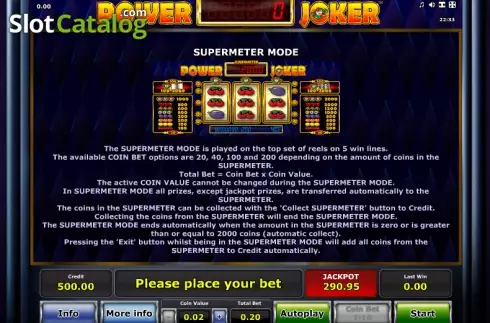 Πίνακας πληρωμών 3. Power Joker Κουλοχέρης