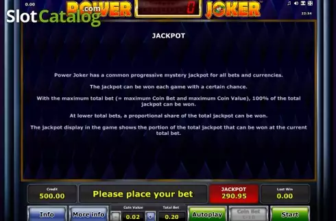Πίνακας πληρωμών 5. Power Joker Κουλοχέρης