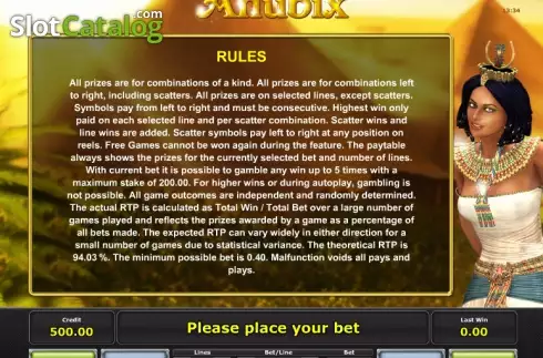 Πίνακας πληρωμών 3. Anubix (iGaming2go) Κουλοχέρης