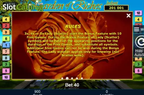 Πίνακας πληρωμών 2. Garden of Riches Κουλοχέρης