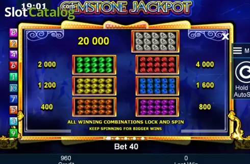 Πίνακας πληρωμών 1. Gemstone Jackpot Κουλοχέρης