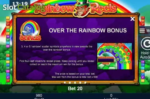 Πίνακας πληρωμών 2. Rainbow Reels (Greentube) Κουλοχέρης