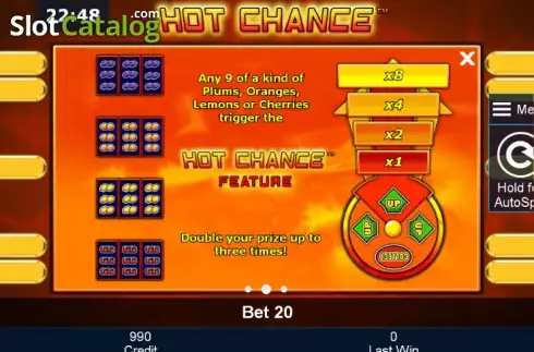 Πίνακας πληρωμών 2. Hot Chance Κουλοχέρης 