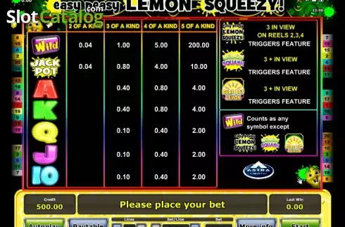 Πίνακας πληρωμών 1. Easy peasy Lemon squeezy Κουλοχέρης