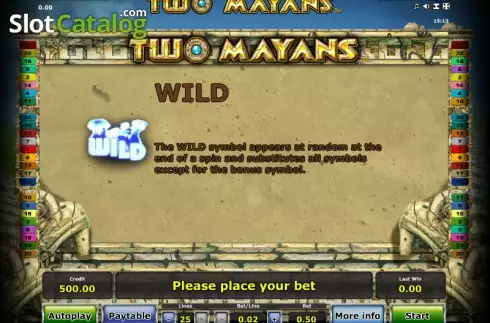 Πίνακας πληρωμών 3. Two Mayans Κουλοχέρης 