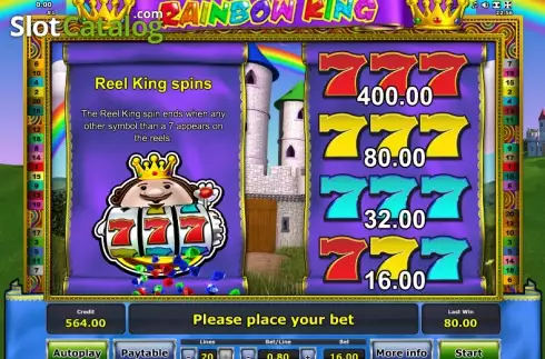 Πίνακας πληρωμών 5. Rainbow King Κουλοχέρης
