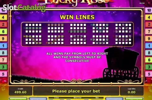Πίνακας πληρωμών 2. Lucky Rose Κουλοχέρης