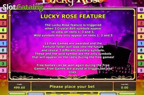 Πίνακας πληρωμών 3. Lucky Rose Κουλοχέρης
