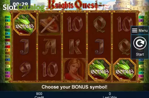 Επιλέξτε το μπόνους μου. Knights Quest Κουλοχέρης