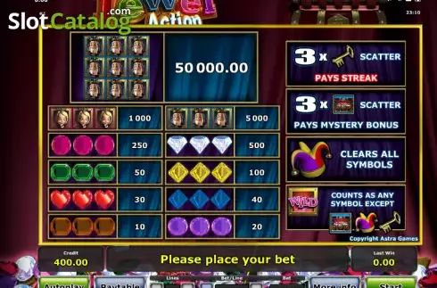Πίνακας πληρωμών 1. Jewel Action Κουλοχέρης