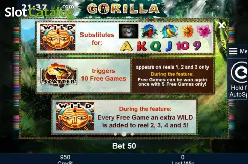 Πίνακας πληρωμών 2. Gorilla Κουλοχέρης
