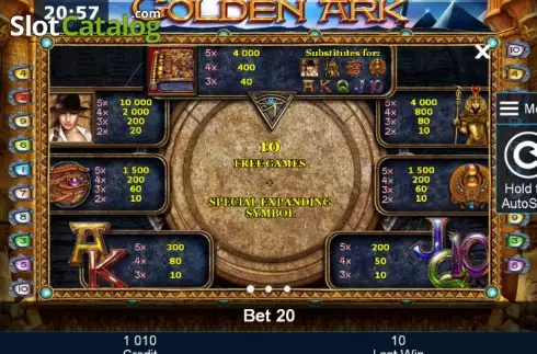 Πίνακας πληρωμών 1. Golden Ark Κουλοχέρης