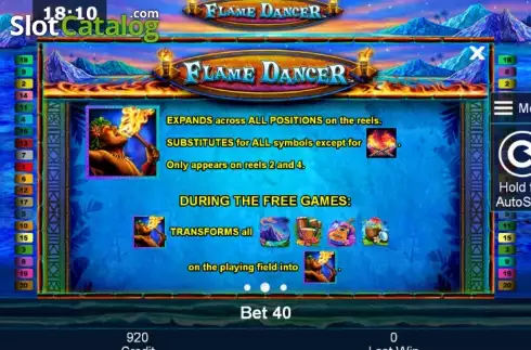 Πίνακας πληρωμών 2. Flame Dancer Κουλοχέρης 