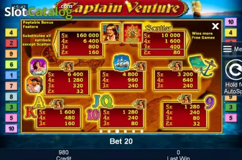 Πίνακας πληρωμών 3. Captain Venture Κουλοχέρης