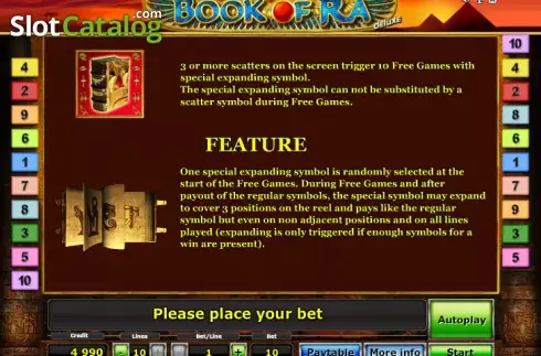 Πίνακας πληρωμών 2. Book of Ra deluxe Κουλοχέρης