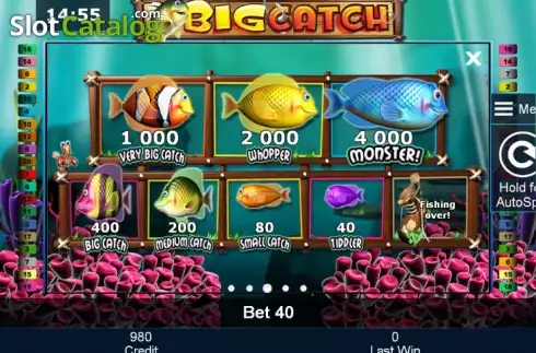 Πίνακας πληρωμών 3. Big Catch (Novomatic) Κουλοχέρης