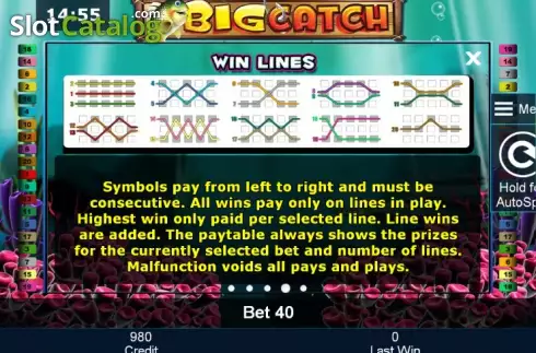 Πίνακας πληρωμών 4. Big Catch (Novomatic) Κουλοχέρης