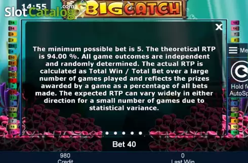 Πίνακας πληρωμών 5. Big Catch (Novomatic) Κουλοχέρης