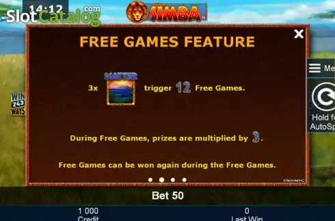 Πίνακας πληρωμών 2. African Simba Κουλοχέρης
