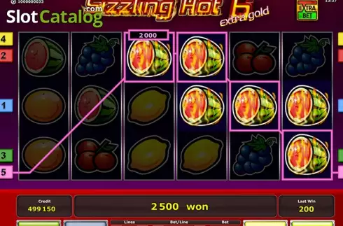 Οθόνη 1. Sizzling Hot 6 extra gold Κουλοχέρης 