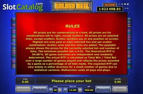 Οθόνη8. Golden Reel Κουλοχέρης