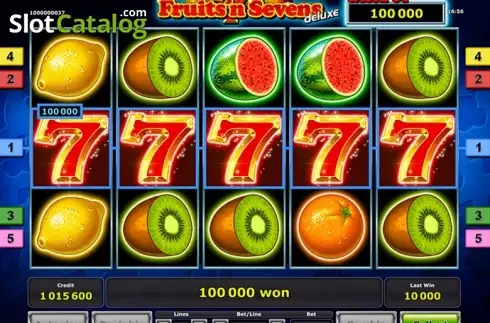 Οθόνη 1. Fruits'n Sevens deluxe Κουλοχέρης