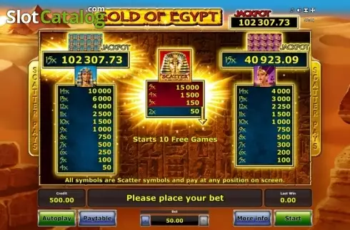 Οθόνη7. Gold of Egypt (Green Tube) Κουλοχέρης