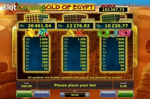 Οθόνη8. Gold of Egypt (Green Tube) Κουλοχέρης