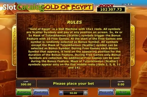 Οθόνη9. Gold of Egypt (Green Tube) Κουλοχέρης