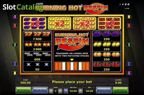 Οθόνη6. Burning Hot Respin Κουλοχέρης