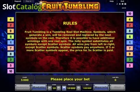 Οθόνη7. Fruit Tumbling Κουλοχέρης