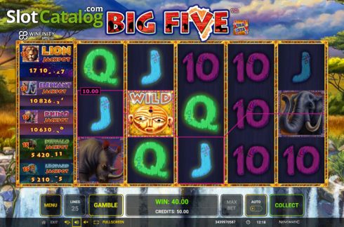 Οθόνη3. Big Five (Greentube) Κουλοχέρης