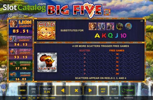 Οθόνη7. Big Five (Greentube) Κουλοχέρης