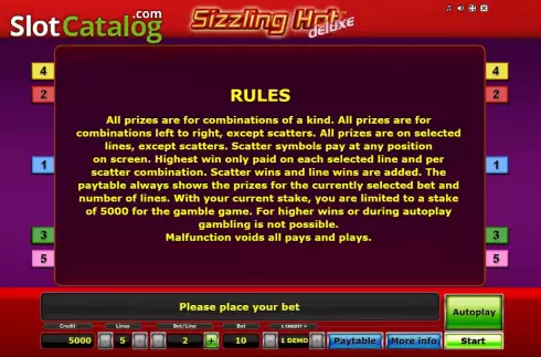 Οθόνη9. Sizzling Hot deluxe Κουλοχέρης