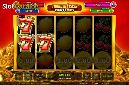 Οθόνη5. Thunder Cash Fruity Fruity Κουλοχέρης