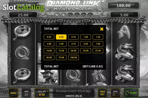 Οθόνη3. Diamond Link Mighty Emperor Κουλοχέρης 