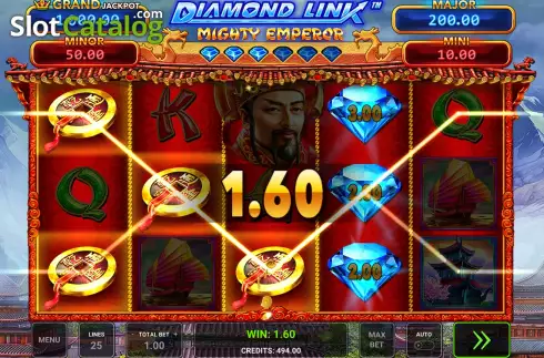 Οθόνη4. Diamond Link Mighty Emperor Κουλοχέρης 
