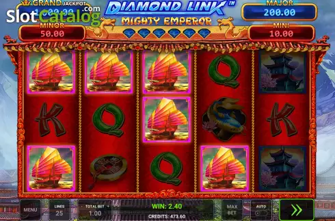 Οθόνη5. Diamond Link Mighty Emperor Κουλοχέρης 