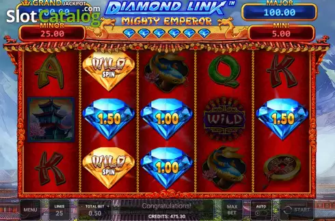 Οθόνη7. Diamond Link Mighty Emperor Κουλοχέρης 