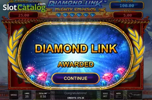 Οθόνη8. Diamond Link Mighty Emperor Κουλοχέρης 