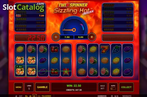Οθόνη3. Twin Spinner Sizzling Hot Deluxe Κουλοχέρης 
