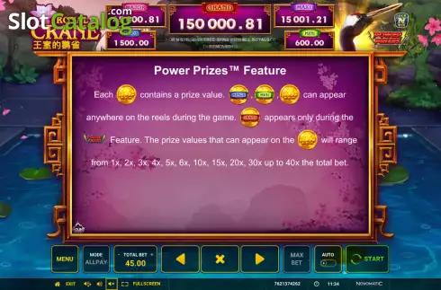 Οθόνη8. Power Prizes Royal Crane Κουλοχέρης