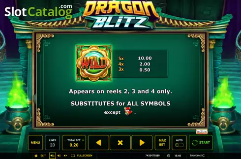 Οθόνη5. Dragon Blitz (Greentube) Κουλοχέρης