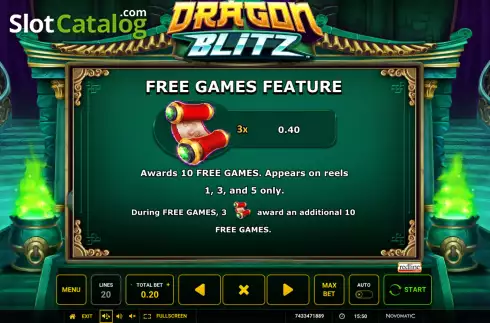 Οθόνη8. Dragon Blitz (Greentube) Κουλοχέρης