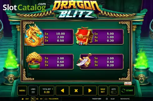 Οθόνη9. Dragon Blitz (Greentube) Κουλοχέρης