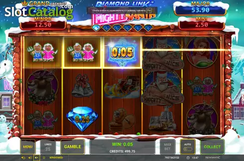 Οθόνη2. Diamond Link Mighty Santa Κουλοχέρης